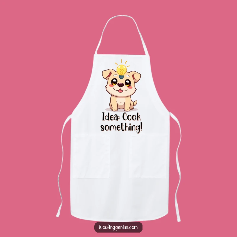 Funny Lightbulb Dog Apron: Cook with Brilliant Ideas!