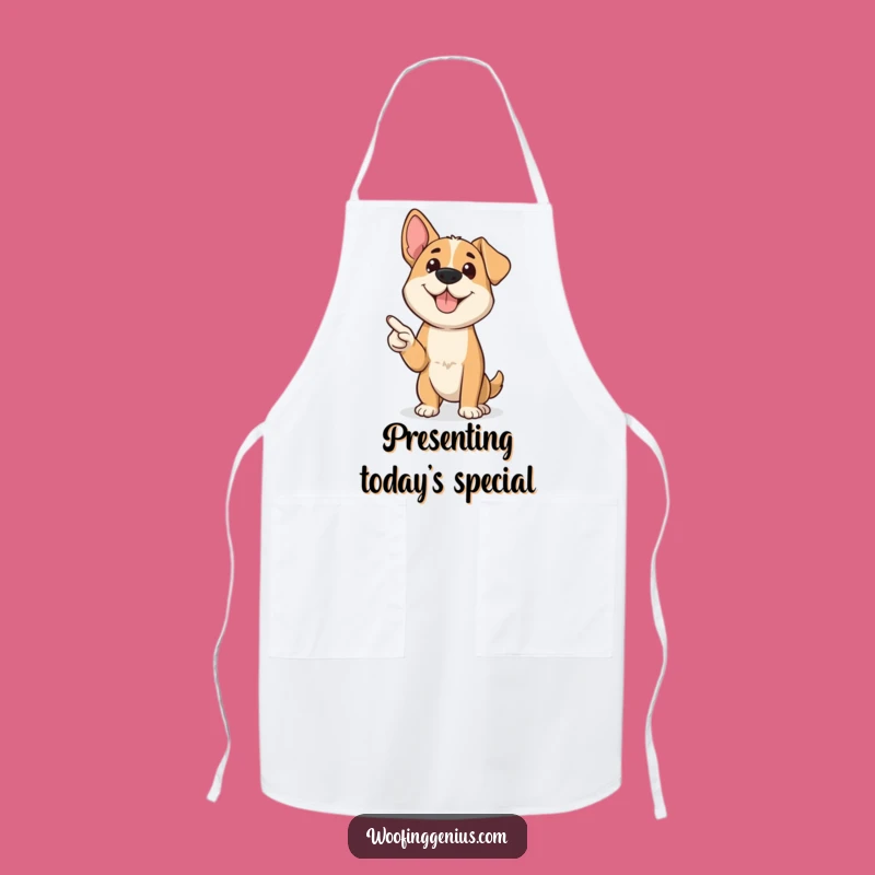 Funny Presenter Dog Apron: Chef's Confident Canine's Pointer Kitchen Gift