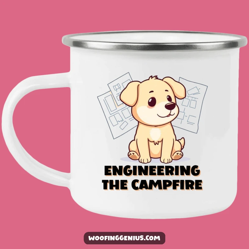 Funny Architect Dog Camping Mug: Outdoor Planning, Hilarious Adventure Gift
