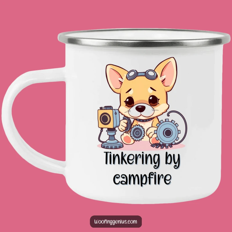 Funny Dog Tinkerer Camping Mug - Durable Canine Engineer Cup, Best Funny Gift