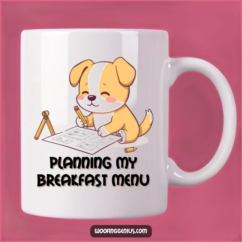 Funny Architect Dog Mug: Blueprint Sketching Pup, Perfect Creative Gift