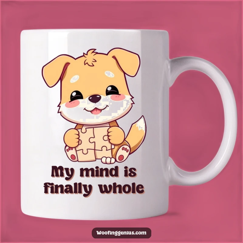 Funny Dog Jigsaw Puzzle Master Mug - Hilarious Dog Solving Puzzles Gift Idea