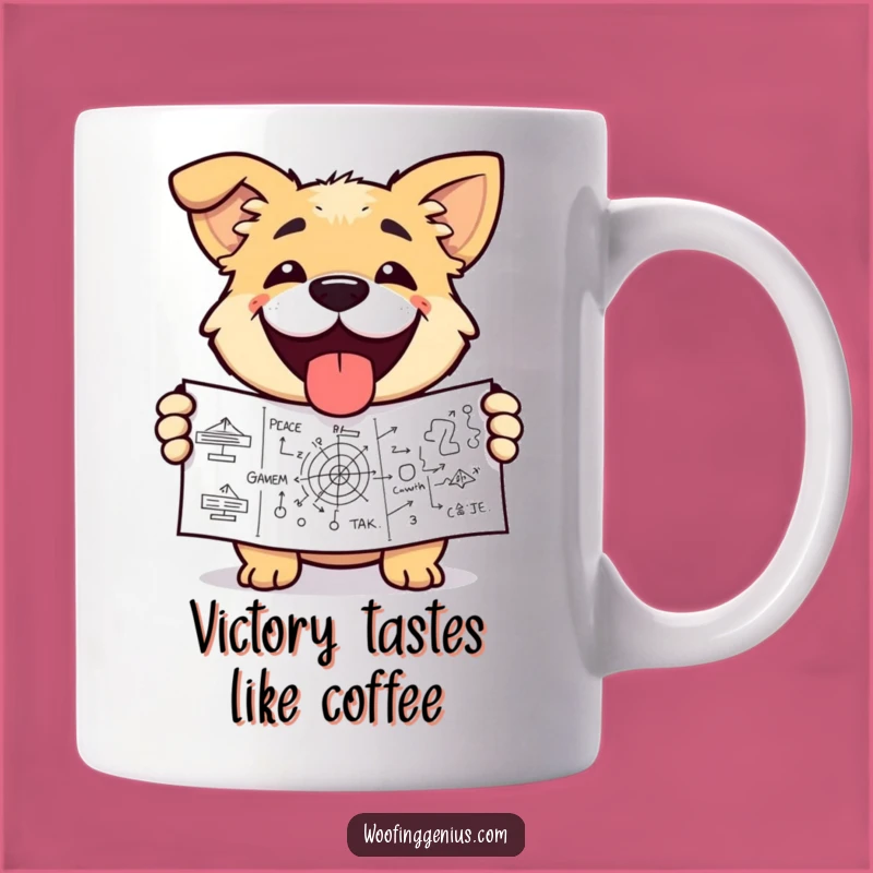 Funny Dog Mastermind Mug: Complex Diagram Victor, Perfect Clever Gift