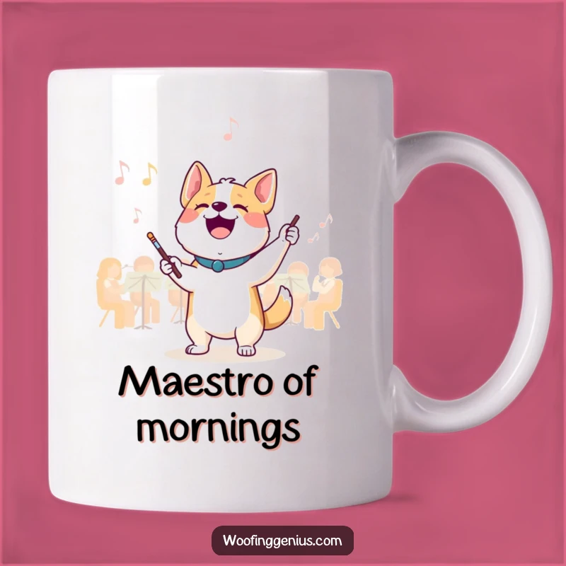 Funny Maestro Dog Mug: Conducting Canine Creates Hilarious Symphony