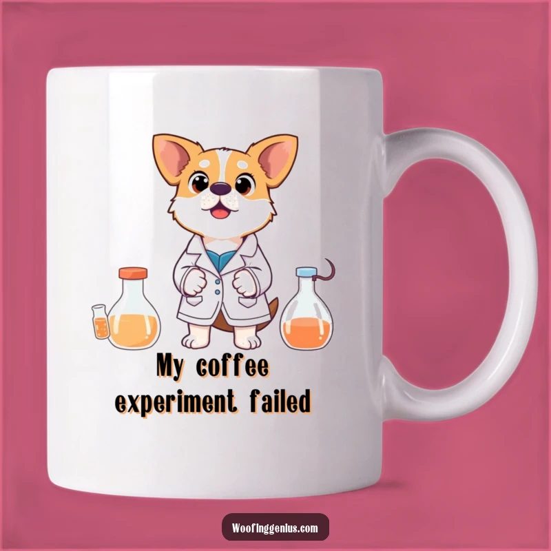 Funny Scientist Dog Mug: Surprised Experiment Pup, Perfect Chemistry Gift