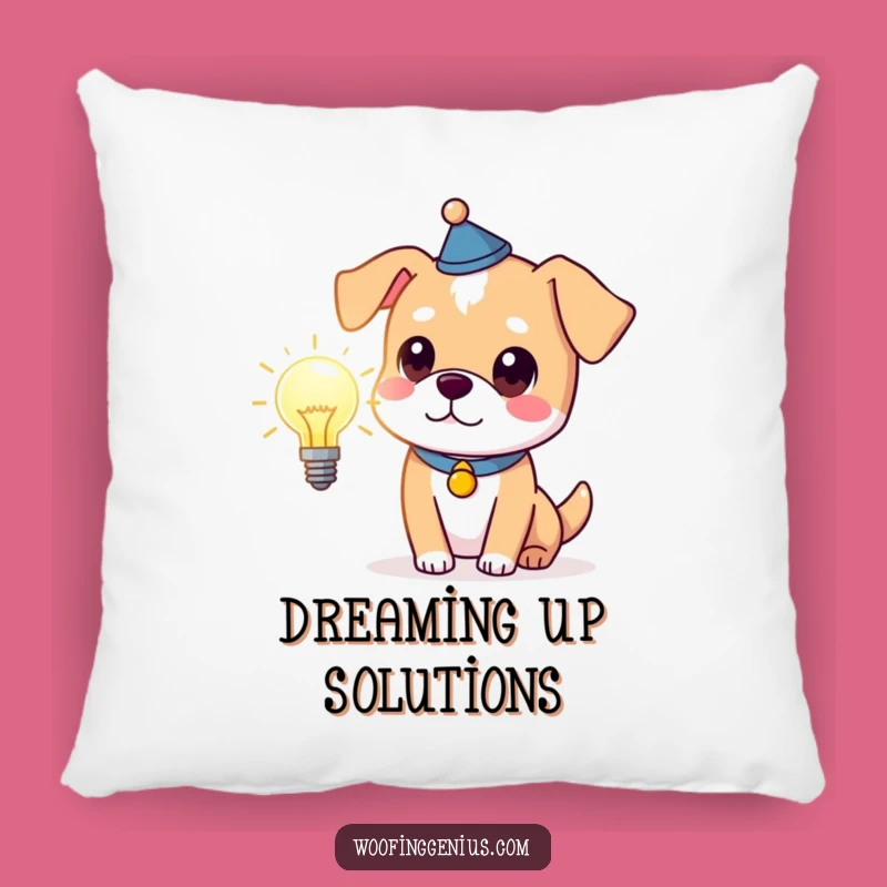 Cozy Funny Clever Dog Lightbulb Pillow - Soft & Genius Accent Pillow Gift