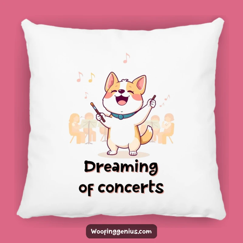 Funny Conductor Dog Pillow: Cuddle Up with Musical Canine Comedy