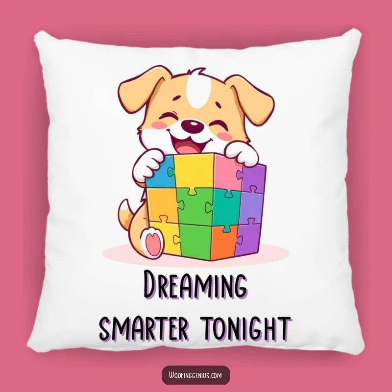 Funny Dog Pillow: Snuggle Up with This Puzzle Cube Genius Canine Friend