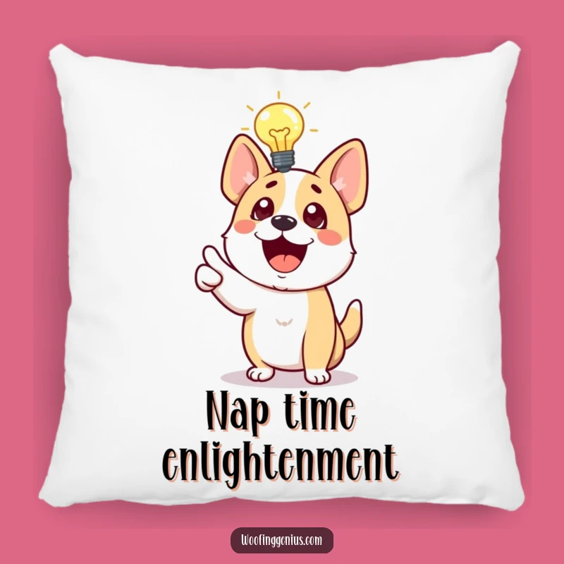Funny Dog Idea Pillow: Cozy Smart Pup Excitement Decor Gift