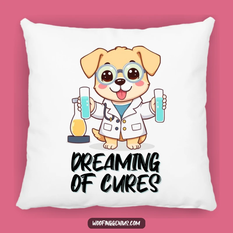 Funny Dog Scientist Pillow - Cozy Canine Experiment Comfort, Sweet Funny Gift