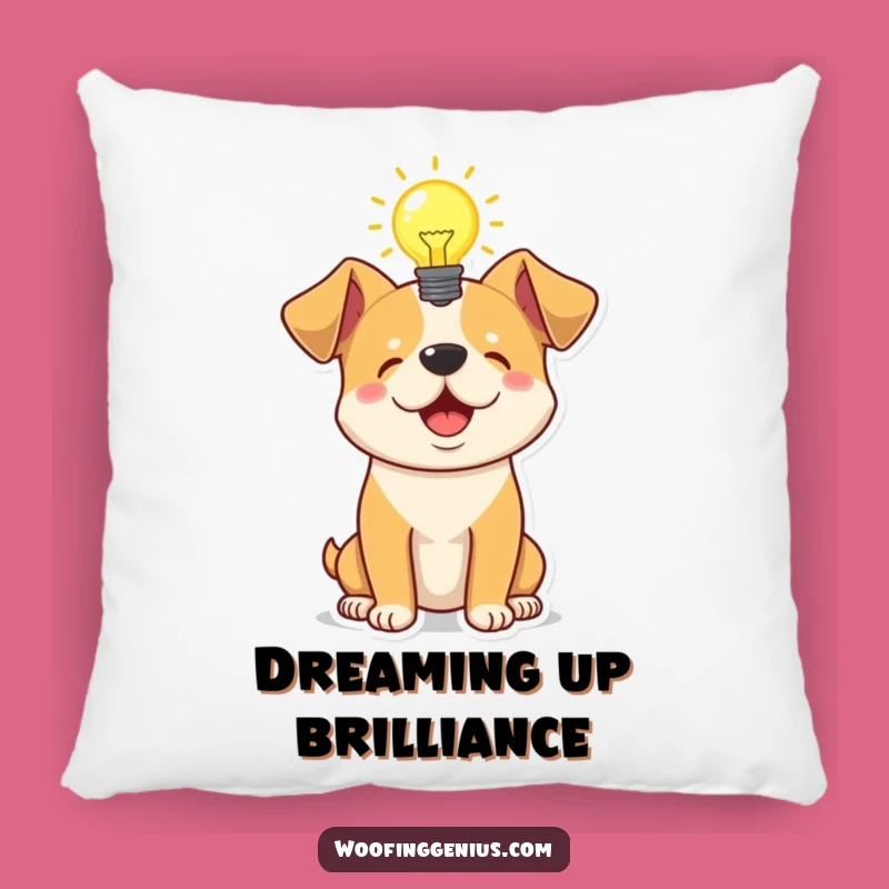 Funny Idea Dog Pillow - Lightbulb Moment, Cozy Inspiration Decor Gift