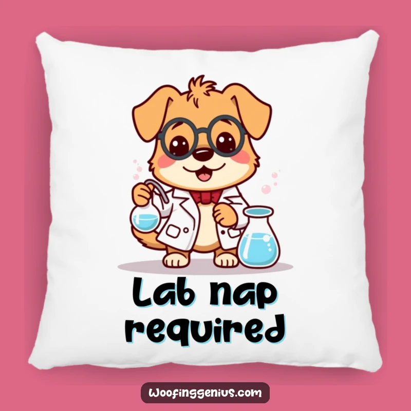 Funny Dog Scientist Pillow - Snuggle Up with Some Science!