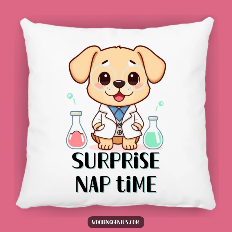 Comfy Funny Scientist Dog Pillow - Cozy Lab Surprise Gift