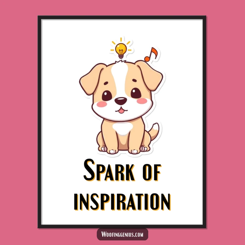 Funny Dog Idea Spark Digital Art - Hilarious Wall Decor for Inspirers