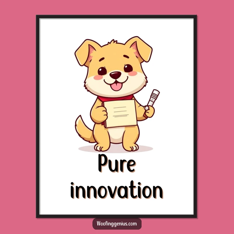 Funny Dog Inventor Digital Art, Instant Download of Canine Diploma Celebration