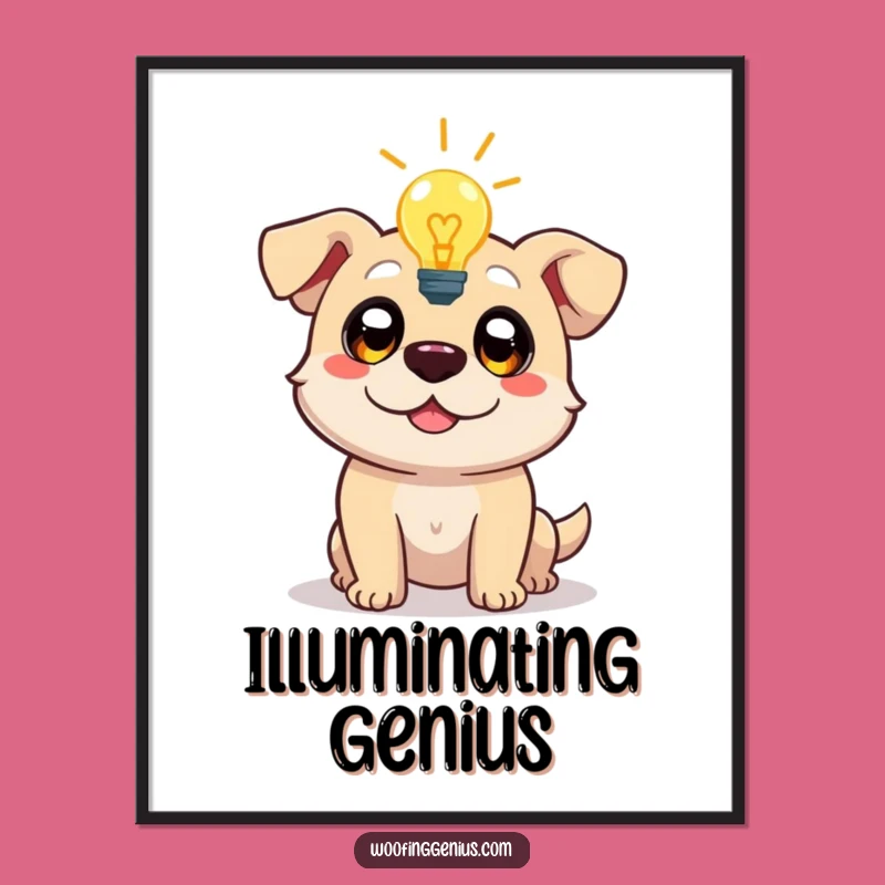 Funny Lightbulb Dog Digital Art: Bright Ideas Downloadable Decor!