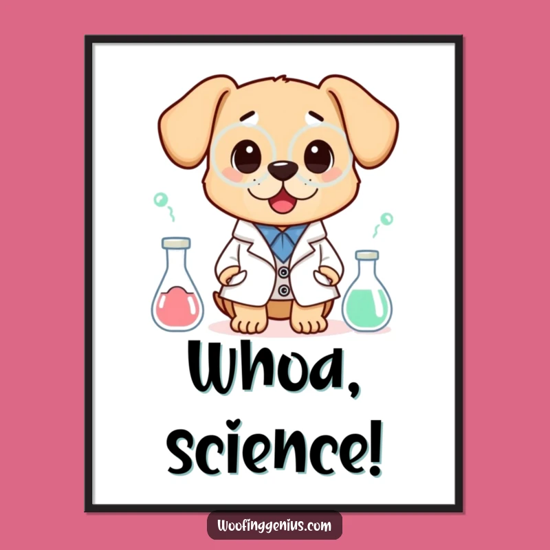Hilarious Scientist Dog Art Print - Lab Humor Decor Gift