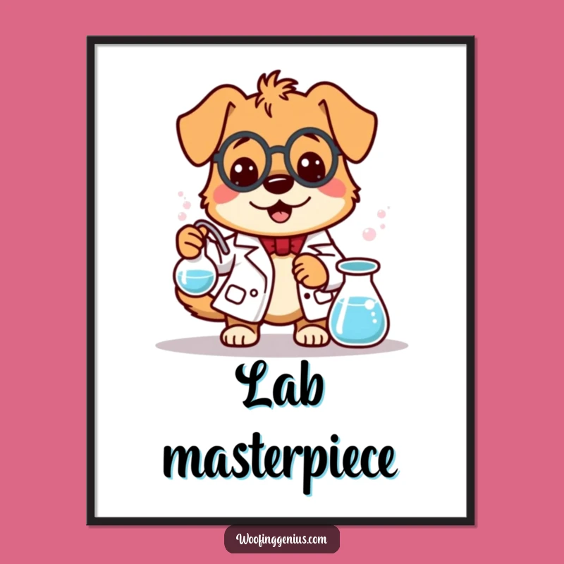 Funny Dog Scientist Digital Art - Instant Lab Decor for Laughs!