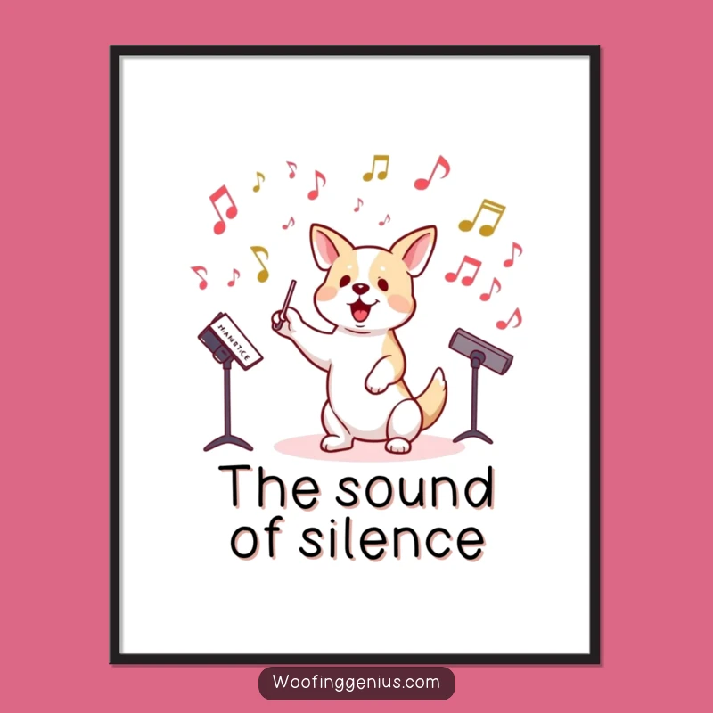 Funny Dog Maestro Digital Print - Instant Musical Decor, Unique Funny Gift