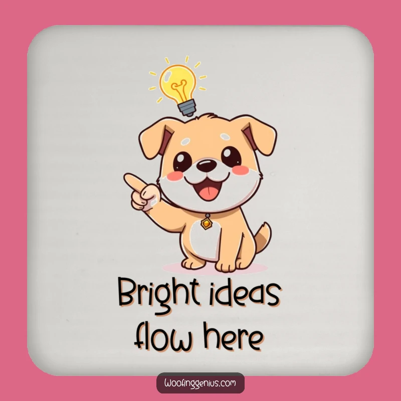Funny Idea Dog Coaster Set: Lightbulb Canine's Pointer Table Gift