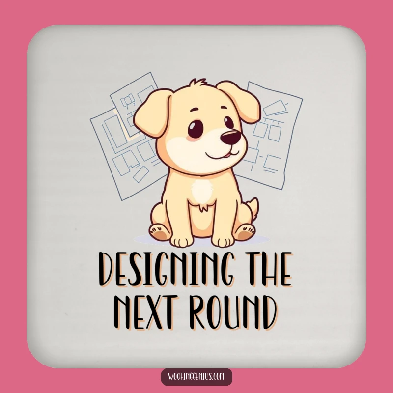 Funny Architect Dog Coaster: Thoughtful Protection, Humorous Drink Accessory Gift