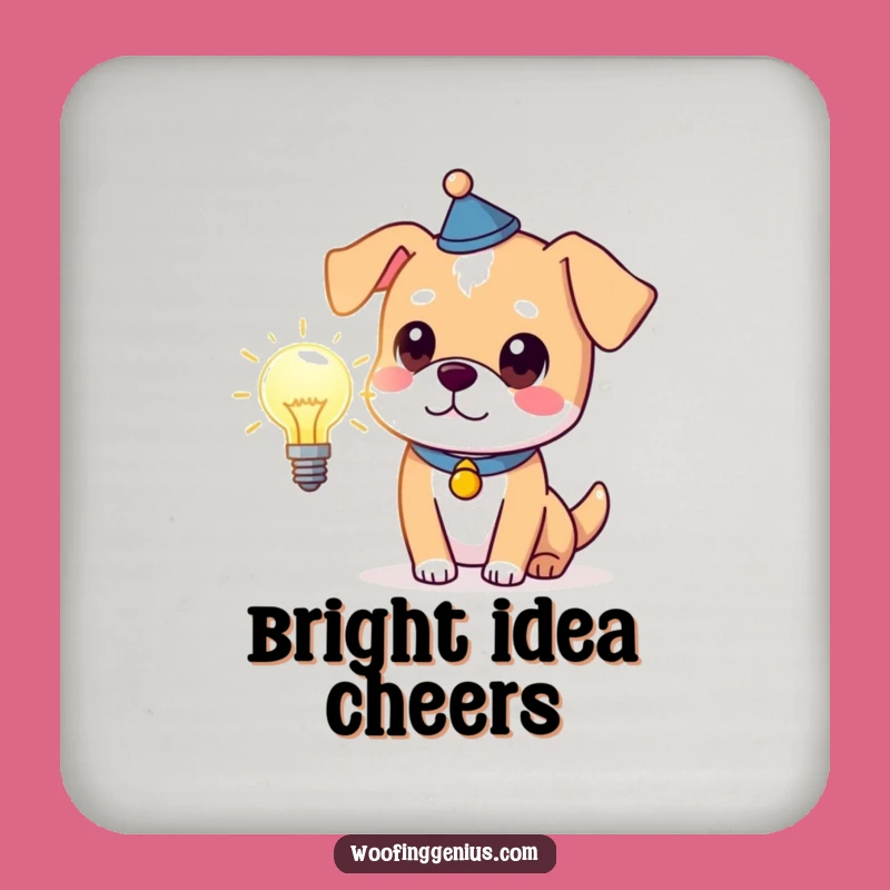 Funny Dog Lightbulb Coaster Set - Protect Surfaces with Genius Humor, Gift Idea