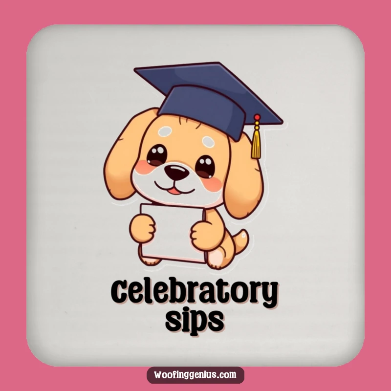 Funny Graduation Dog Coasters: Protect Surfaces Hilarious Smart Gift Set