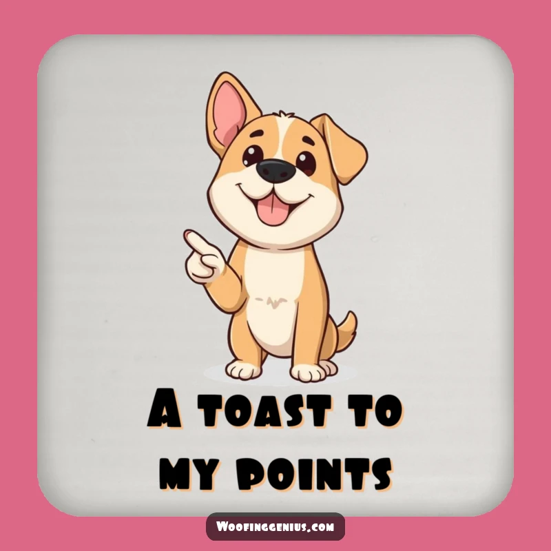 Funny Presenter Dog Coaster Set: Canine's Pointer Table Gift