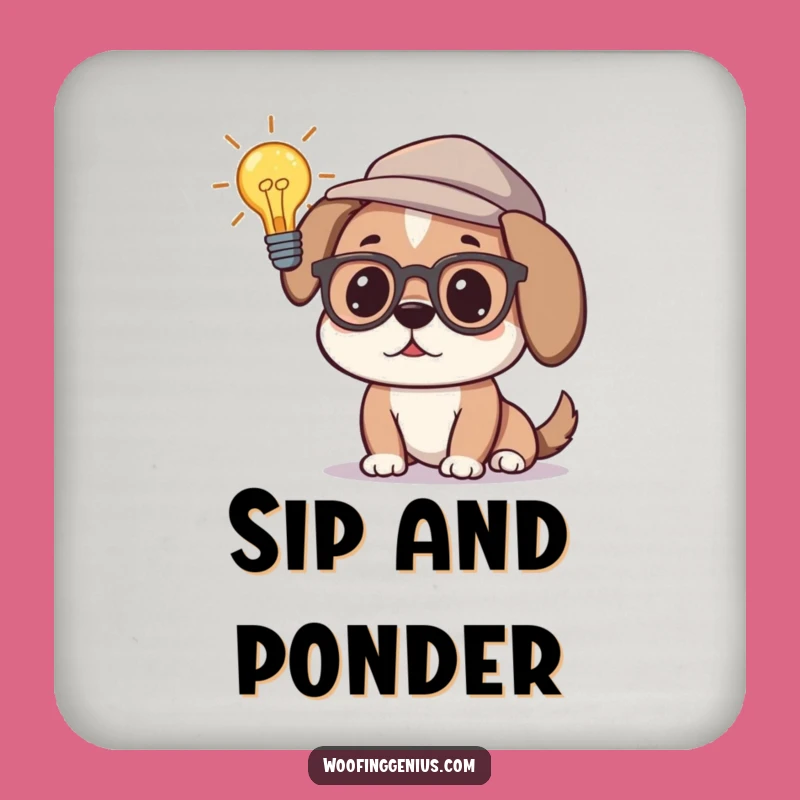 Funny Smart Dog Coaster - Protect Surfaces with Brilliance