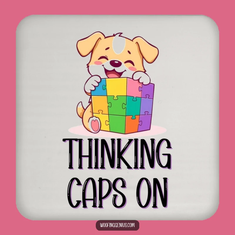 Funny Dog Coaster Set: Protect Surfaces with This Puzzle Cube Genius