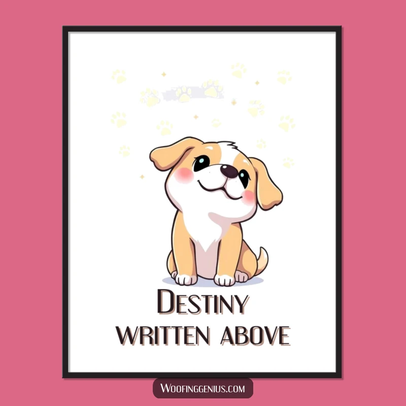 Funny Dog Paw Print Sky Poster: Celestial Wall Art for a Hilarious Touch