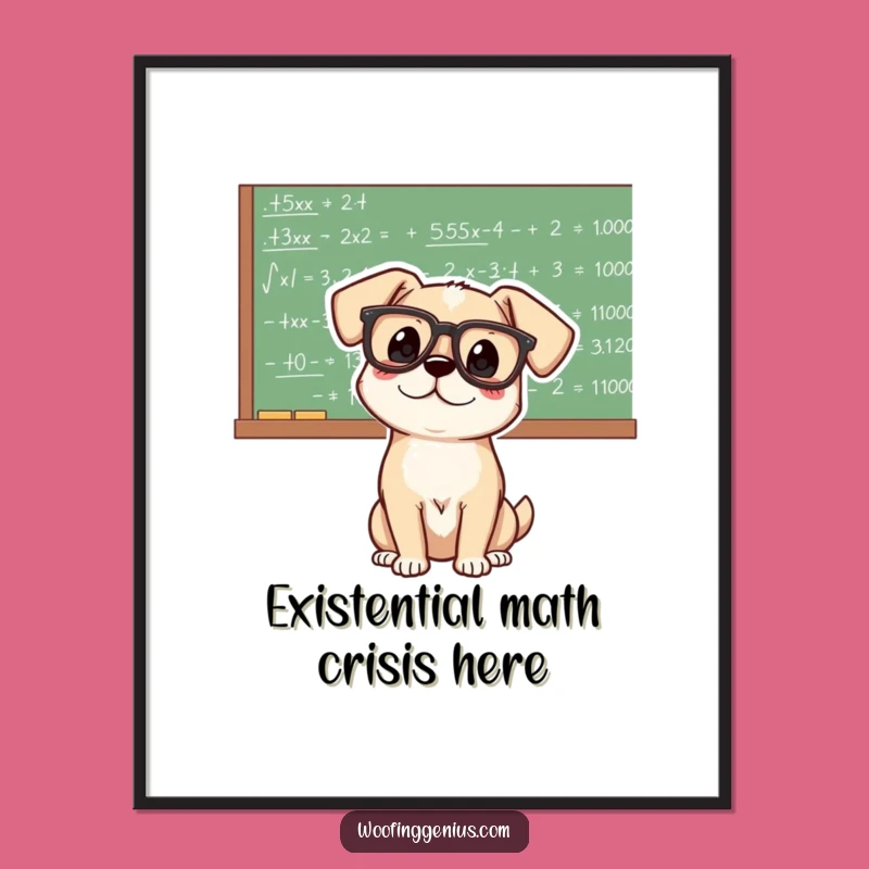 Funny Genius Dog Poster: Inspiring Scholar's Equation Wall Art Gift
