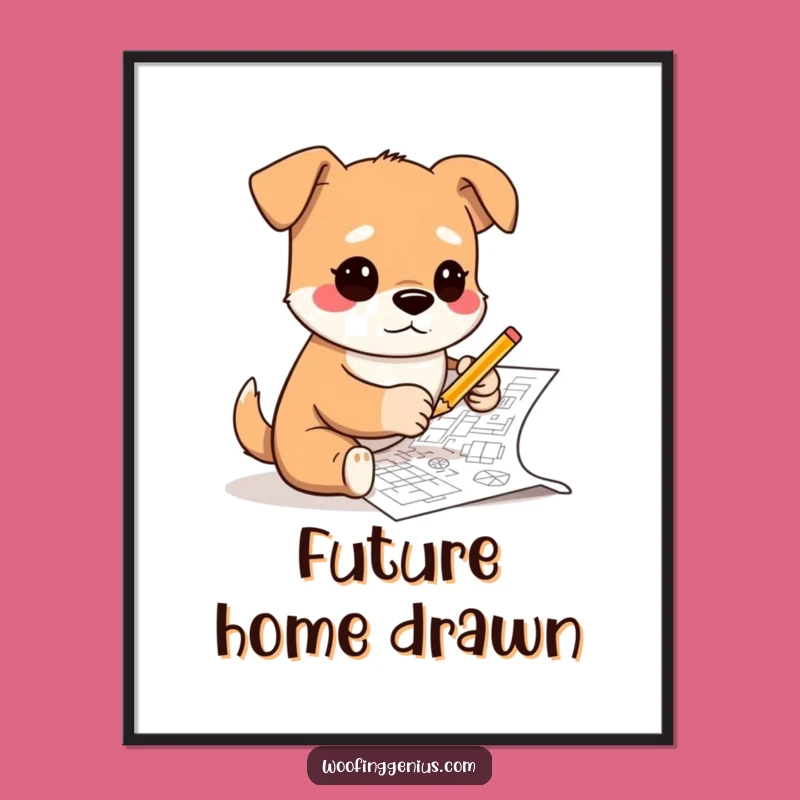 Funny Architect Dog Poster - Inspirational Design Art Gift