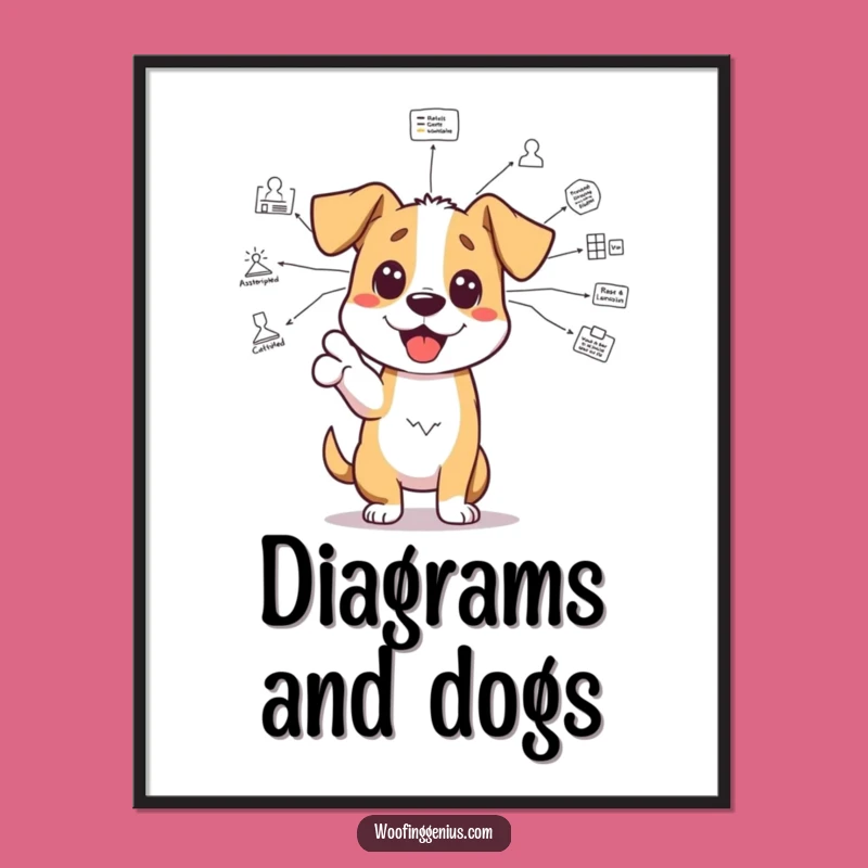 Funny Brainy Dog Poster: Intelligent Canine Art for Your Smart Decor