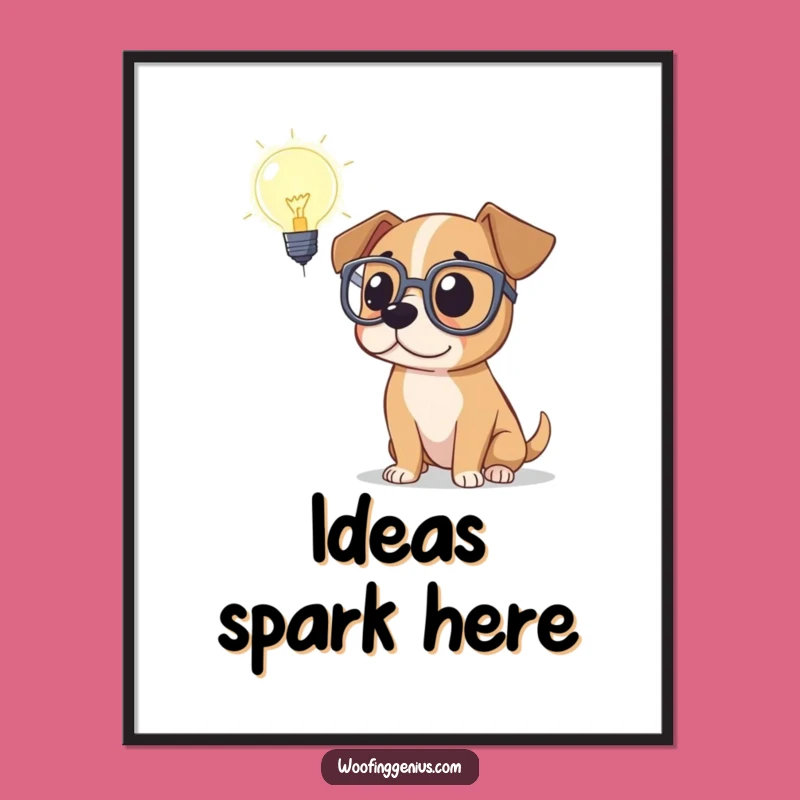 Funny Dog Genius Poster - Whimsical Wall Art for Inspiring Spaces
