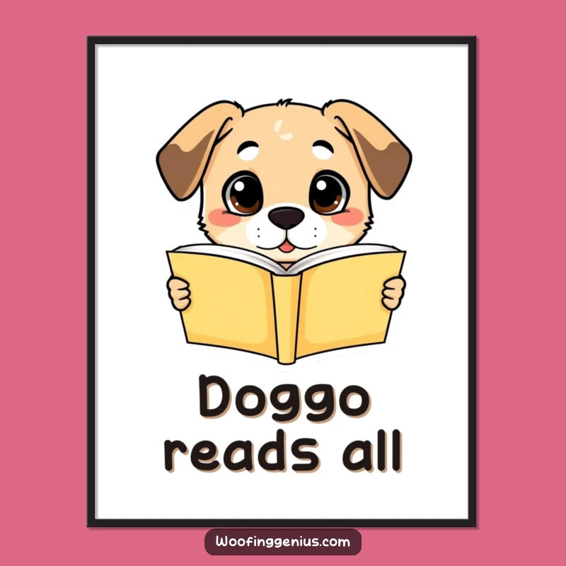 Funny Dog Understanding Poster: Brilliant Pooch Scholar Art, Perfect Gift!