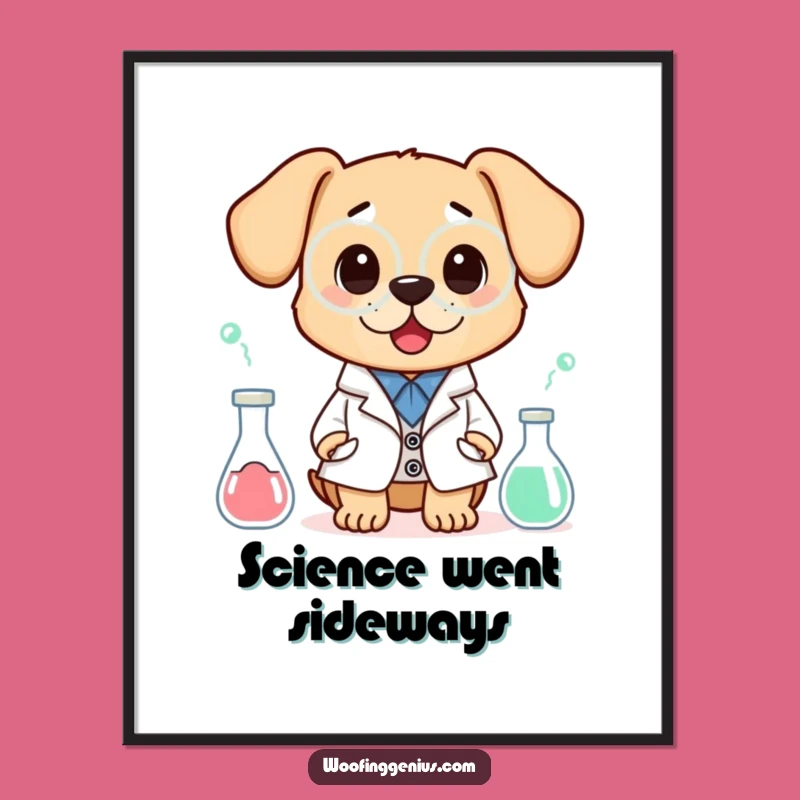Funny Scientist Dog Poster - Lab Humor Wall Art Gift