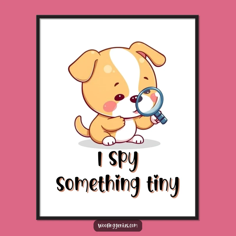 Funny Investigator Dog Poster - Tiny Detail Art Gift!