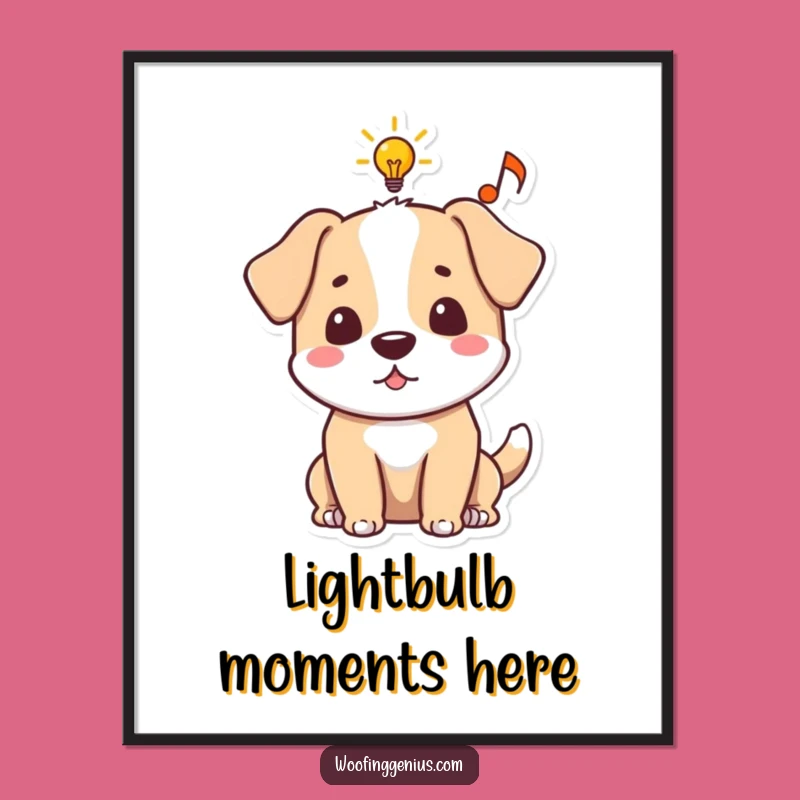 Funny Dog Idea Burst Poster - Hilarious Art for Inspiring Spaces