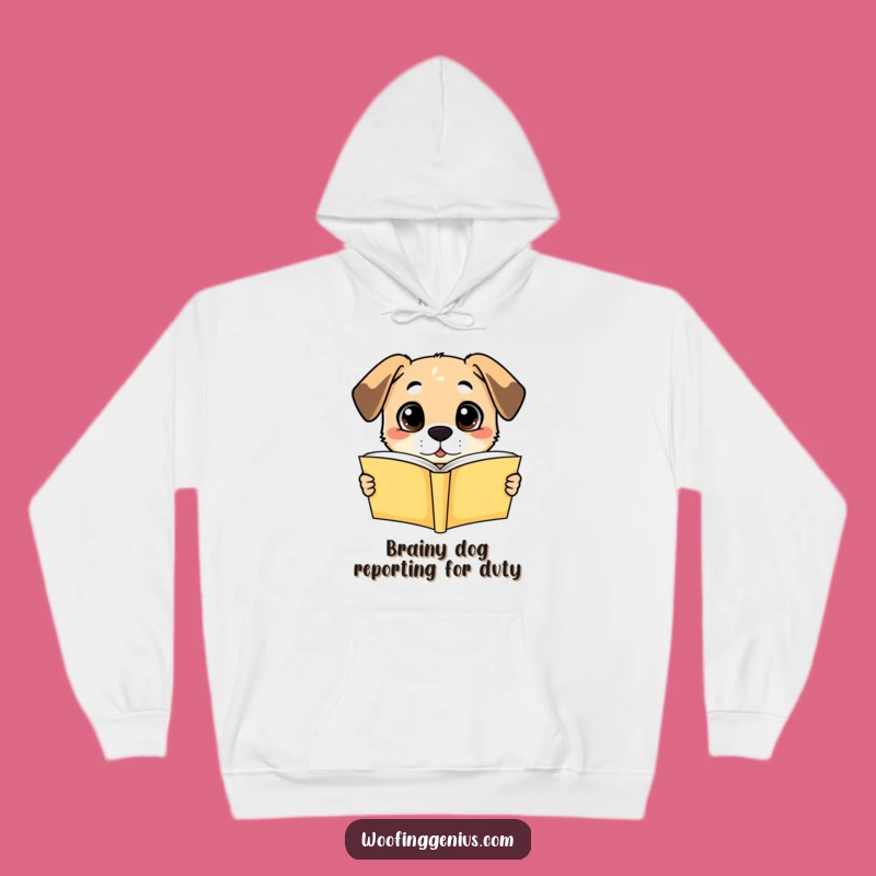 Funny Dog Bookworm Hoodie: Cozy Scholar Pooch, Ultimate Funny Gift!