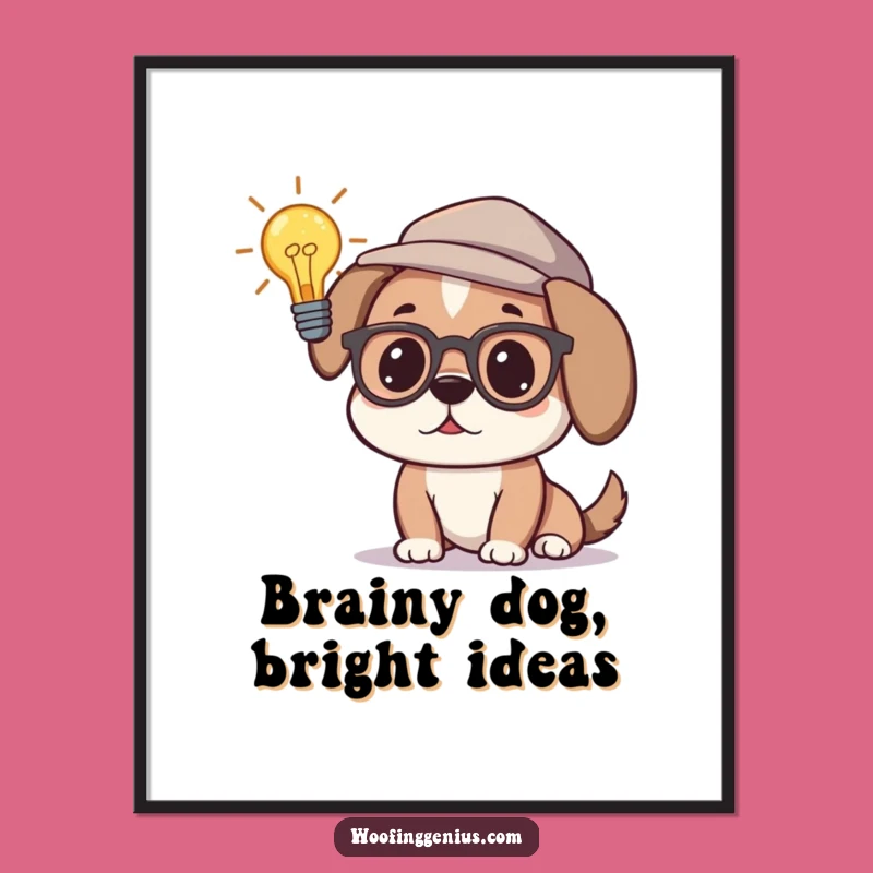 Add a touch of wit to your walls with this free printable art! A dog's thoughtful pondering and a lightbulb make for smart, fun decor. Print at home.