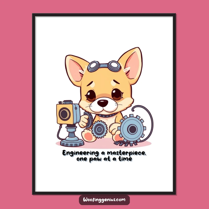 Funny Free Printable Dog Engineer Wall Art: Quirky DIY Downloadable Decor for Workshops!