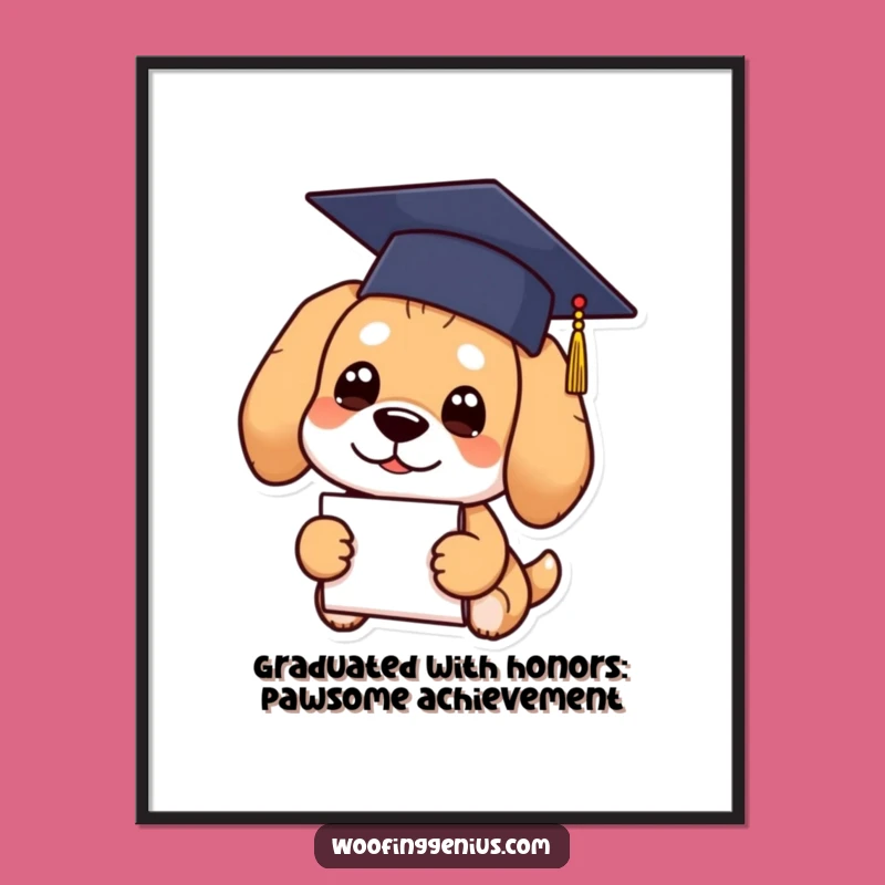 Funny Free Printable Graduation Dog Wall Art - Smart Pooch Downloadable Decor