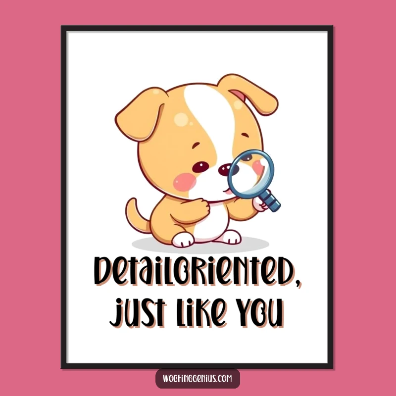 Funny Free Printable Wall Art: Curious Dog Detective - Downloadable Art for Your Space