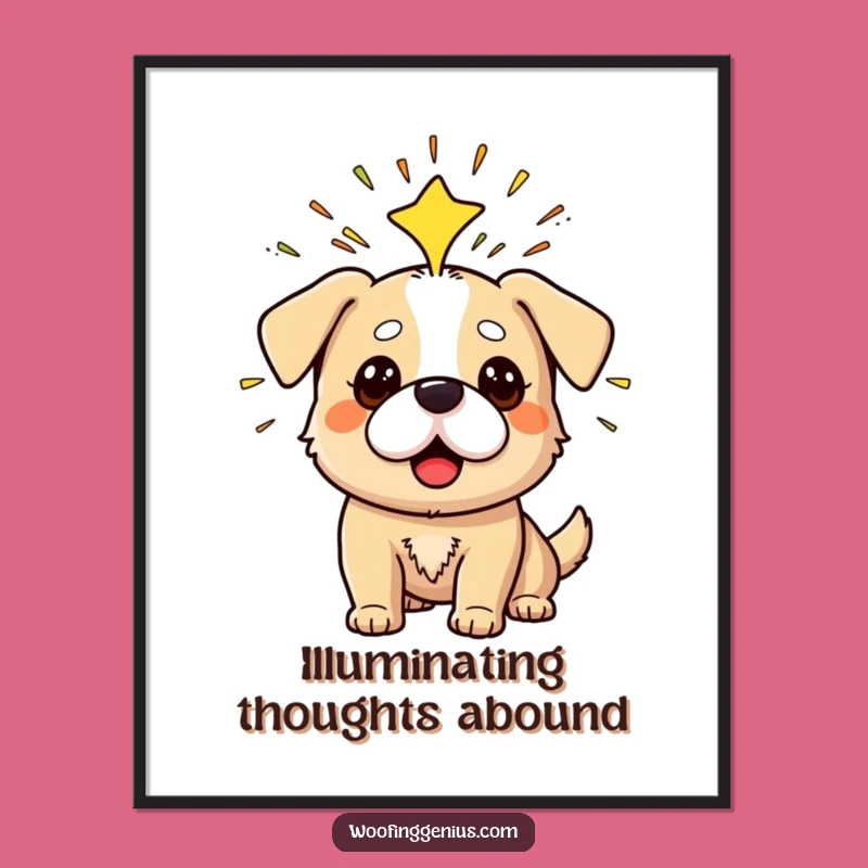 Funny Free Printable Wall Art: Eureka Dog Idea, Intellectual Downloadable Decor