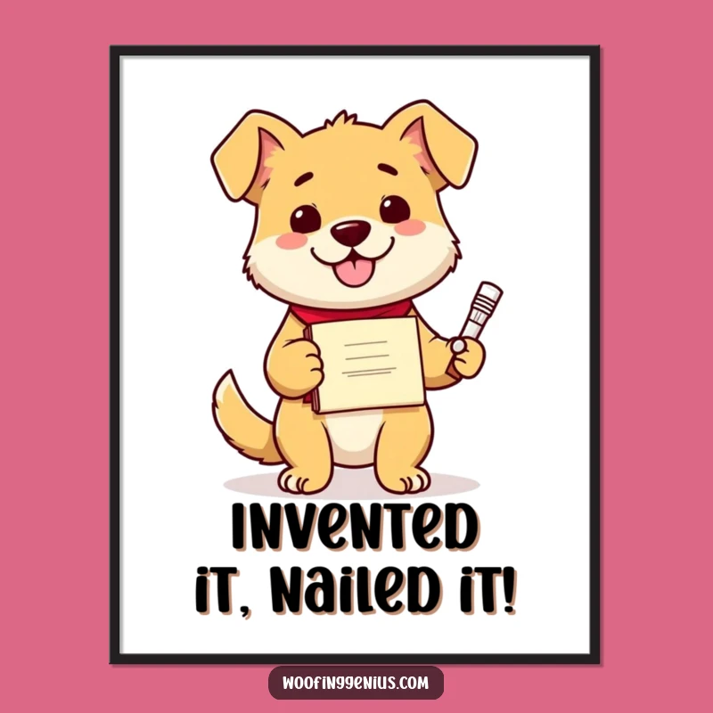 Free Printable Wall Art: Funny Dog Inventor - Smart Downloadable Home Decor