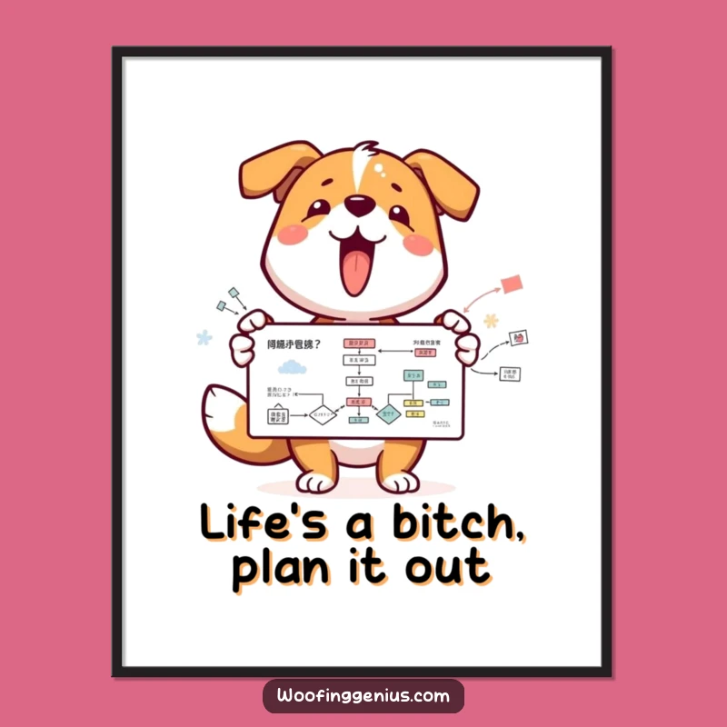 Funny Free Printable Wall Art: Dog Presenting Flowchart - Hilarious Downloadable Decor for Dog Lovers!