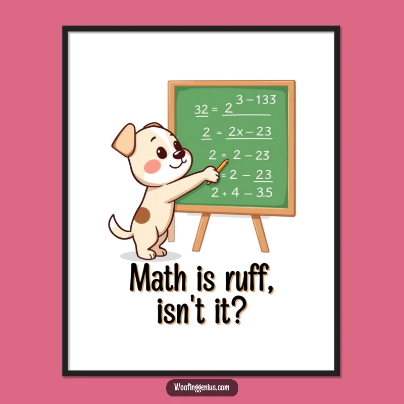 Funny Free Printable Wall Art: Genius Dog's Equation Board!
