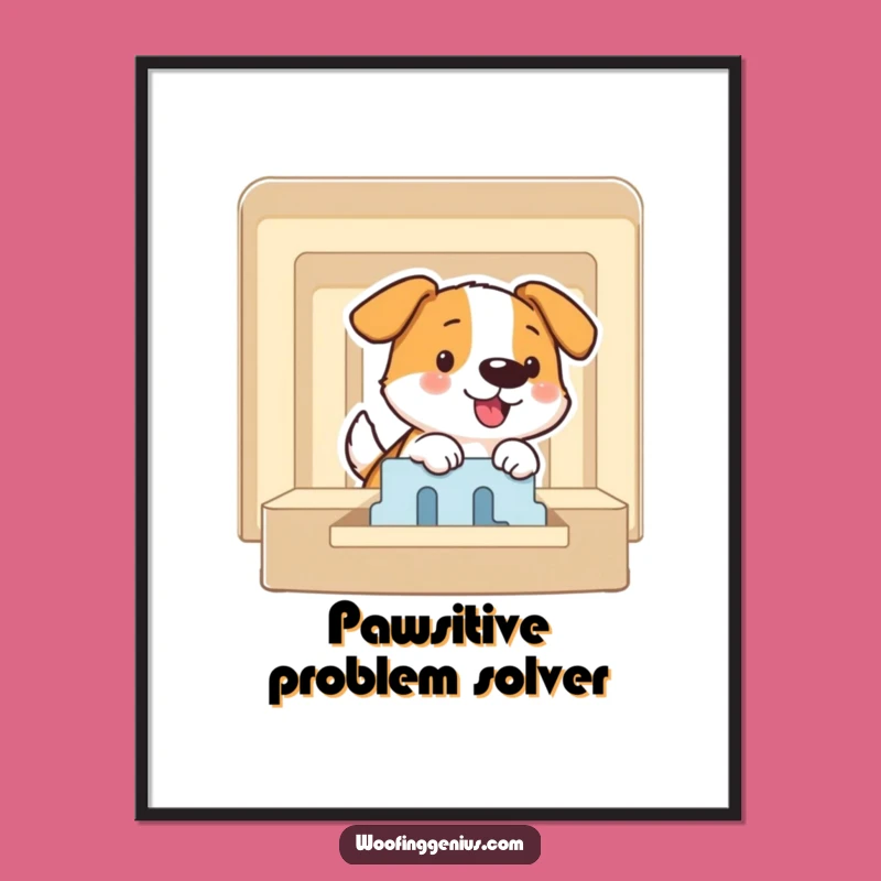 Free Printable Puzzle Dog Art: Maze Master Funny Wall Decor Downloadable