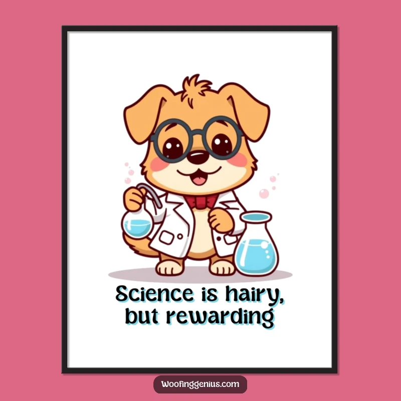 Funny Free Printable Wall Art: Mad Scientist Dog Brewing Fun - Quirky Downloadable Decor!